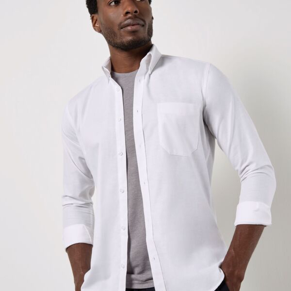 Slim Fit Long Sleeve Workwear Oxford Shirt Thumbnail