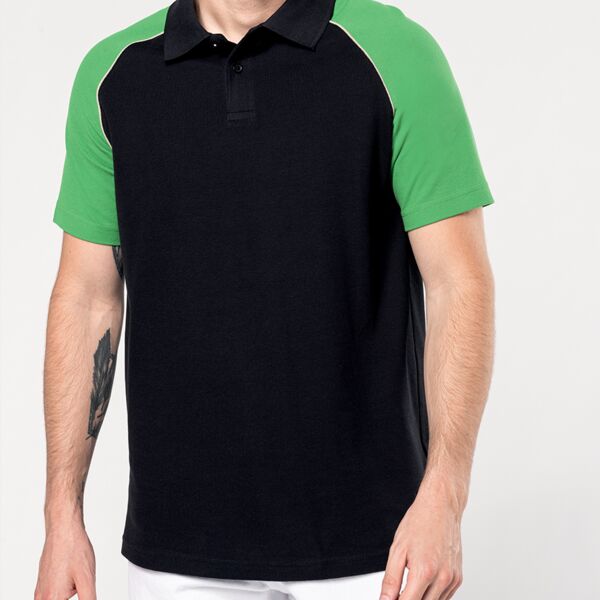 Kariban Baseball Cotton Piqué Polo Shirt Thumbnail