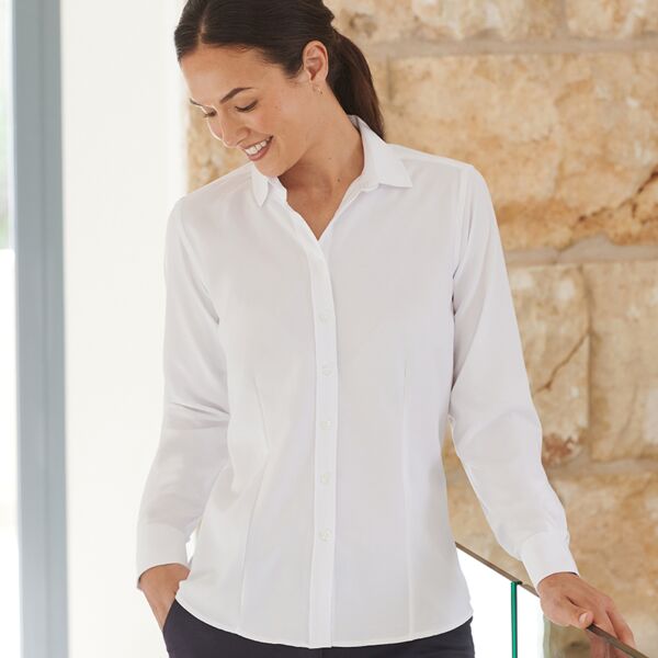Henbury Ladies Long Sleeve Wicking Shirt Thumbnail