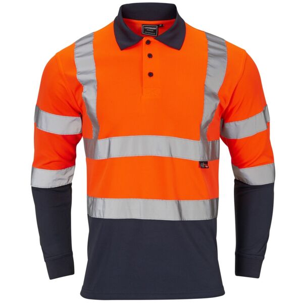 Hi Vis Two Tone Long Sleeve Polo Shirt Thumbnail